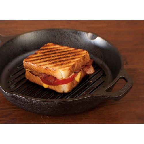 롯지 Lodge Cast Iron Grill Pan, 10.25-inch