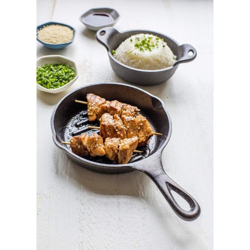 롯지 Lodge Cast Iron Grill Pan, 6.5 Inch, Black