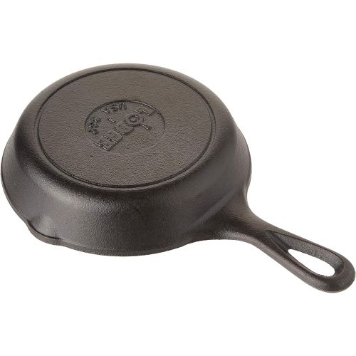 롯지 Lodge Cast Iron Grill Pan, 6.5 Inch, Black