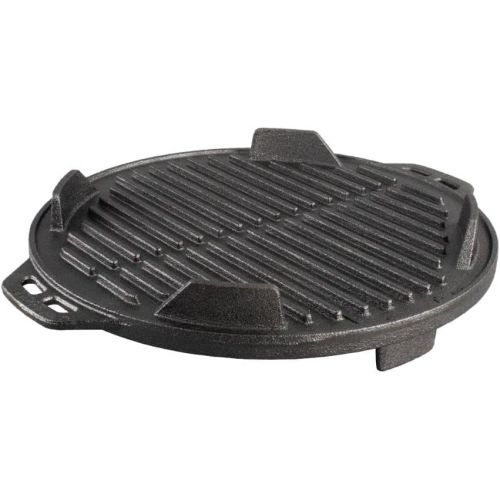 롯지 Lodge L12RG Cast Iron Round Kickoff Grill, 12 inch, Black