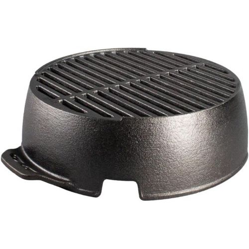 롯지 Lodge L12RG Cast Iron Round Kickoff Grill, 12 inch, Black