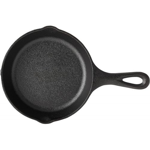 롯지 Lodge Wildlife Series-6.5 Cast Iron Skillet with Wolf Scene, Black