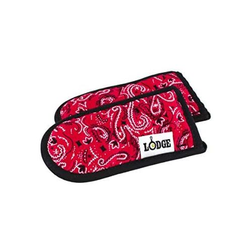 롯지 [아마존베스트]Lodge Hot Handle Holders, Bandana Design, Set of 2,Red/Black