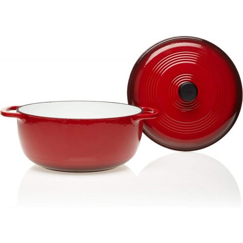 롯지 Enameled Cast Iron Dutch Oven, Island Spice Red, 6-Quart by Lodge