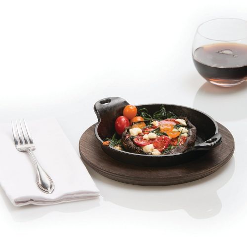 롯지 Lodge HMSRD Heat Enhanced and Seasoned Cast Iron Round Mini Server, 14-Ounce, Black