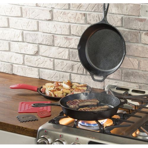 롯지 Lodge Seasoned Cast Iron 5 Piece Cookware Set wSkillet, Griddle, Dutch Oven