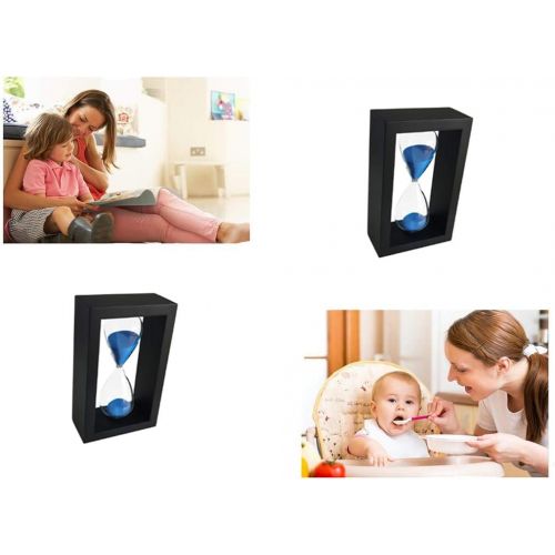  [아마존베스트]Lodunsyr Hourglass 45 Minute Timer Hourglass for Ornament Christmas New Year Birthday Tea Coffee Table Bookshelf School Game Woods Frame Hourglass Decoration Blue