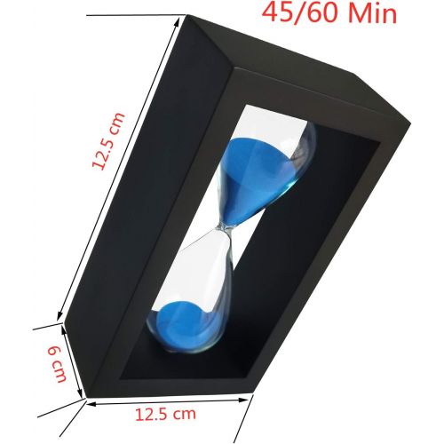  [아마존베스트]Lodunsyr Hourglass 45 Minute Timer Hourglass for Ornament Christmas New Year Birthday Tea Coffee Table Bookshelf School Game Woods Frame Hourglass Decoration Blue