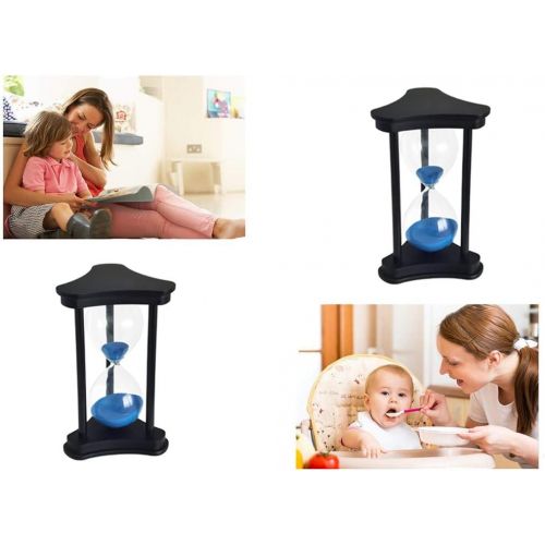  [아마존베스트]Lodunsyr Hourglass 60 Minute Timer Hourglass for Ornament Christmas New Year Birthday Tea Coffee Table Bookshelf School Game Woods Frame Hourglass 1 Hour Decoration Blue