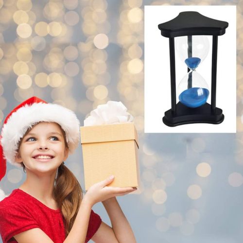  [아마존베스트]Lodunsyr Hourglass 60 Minute Timer Hourglass for Ornament Christmas New Year Birthday Tea Coffee Table Bookshelf School Game Woods Frame Hourglass 1 Hour Decoration Blue