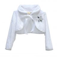 Loel loel Little Girls Faux Fur Princess Shrug Crop Cape Coat for Wedding Gown