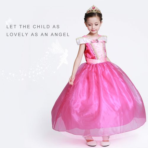  Loel loel Girls New Princess Party Costume Aurora Long Dress