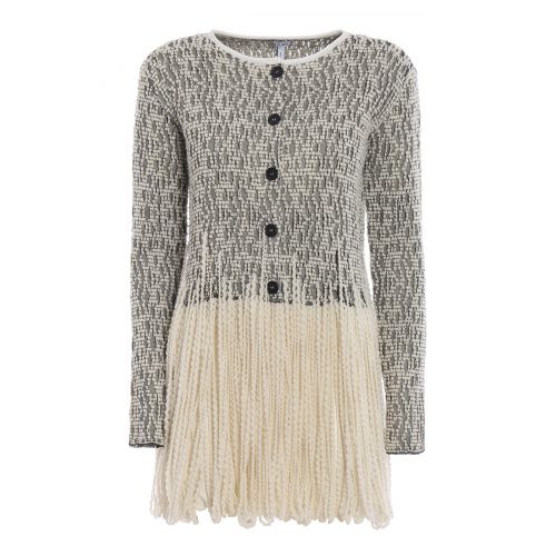  Loewe Woven boucle effect fringed jacket