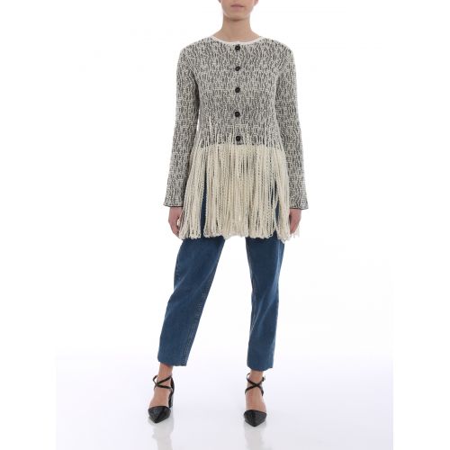  Loewe Woven boucle effect fringed jacket