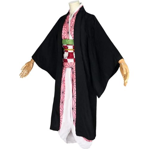  할로윈 용품Lofeery Adult Demon Slayer Cape Cloak Outfits Kamado Nezuko Kimono Robe Cosplay Costume Halloween Jacket Suits Uniform Unisex