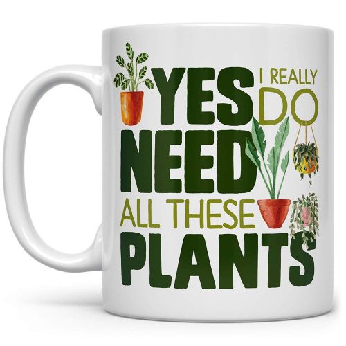  [아마존베스트]Loftipop Plant Lover Coffee Mug, Houseplant Tea Cup, Gardner Landscape Green Thumb Gifts, Yes I Really Do Need All These Plants