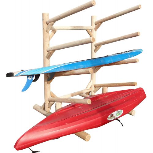  [아마존베스트]Log Kayak Rack 4-Place One-Sided Kayak and SUP Rack