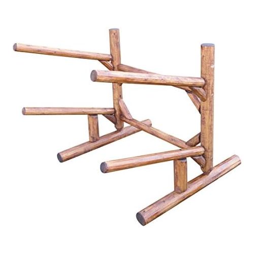  [아마존베스트]Log Kayak Rack 2-Place 1-Sided Canoe and Kayak + Paddle Boat Rack