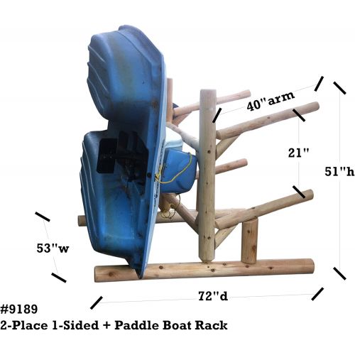  [아마존베스트]Log Kayak Rack 2-Place 1-Sided Canoe and Kayak + Paddle Boat Rack