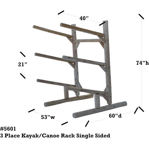  [아마존베스트]Log Kayak Rack 3-Place One-Sided Kayak and Canoe Rack