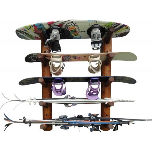  [아마존베스트]Log Kayak Rack 5 Place Ski and Snowboard Wall Rack