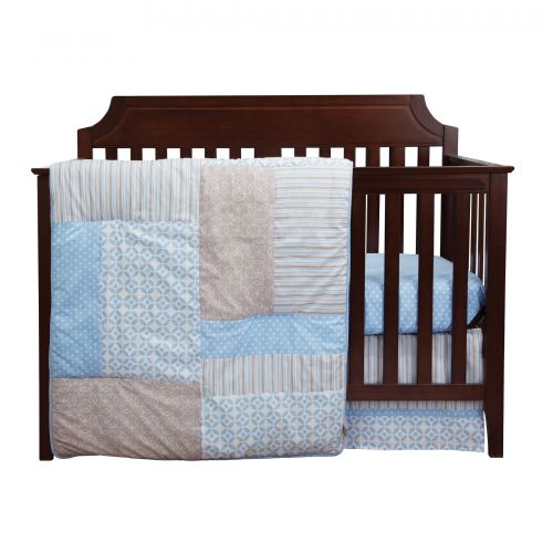  Logan 3-piece Blue Grey Crib Bedding Set by Trend Lab