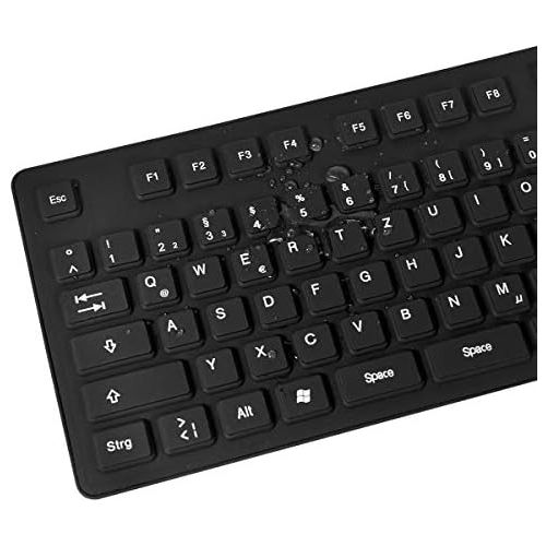  [아마존베스트]LogiLink Keyboard Flexible Waterproof USB with PS/2 Black