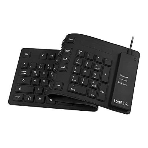  [아마존베스트]LogiLink Keyboard Flexible Waterproof USB with PS/2 Black