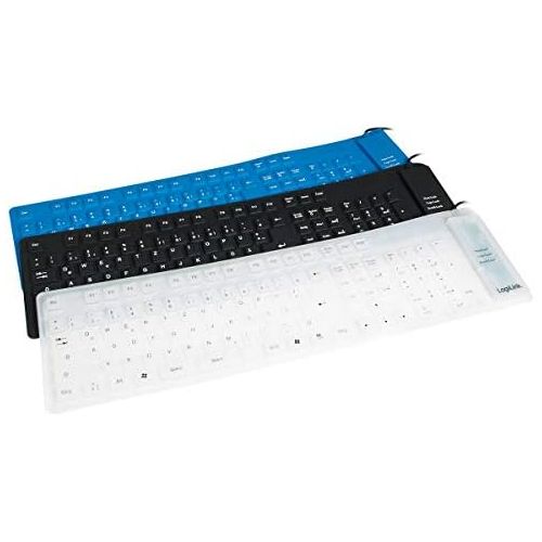  [아마존베스트]LogiLink Keyboard Flexible Waterproof USB with PS/2 Black