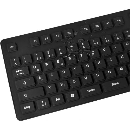  [아마존베스트]LogiLink Keyboard Flexible Waterproof USB with PS/2 Black