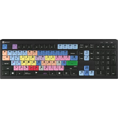  Logickeyboard ASTRA 2 Avid Media Composer Keyboard for Windows 7, 8, 8.1, 10 (Silver)