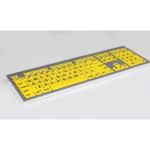  Logickeyboard Large Print ALBA Mac Pro American English Keyboard (Black on Yellow)