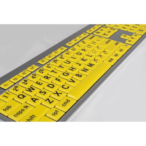  Logickeyboard Large Print ALBA Mac Pro American English Keyboard (Black on Yellow)