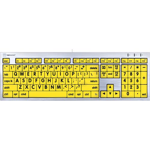  Logickeyboard Large Print ALBA Mac Pro American English Keyboard (Black on Yellow)