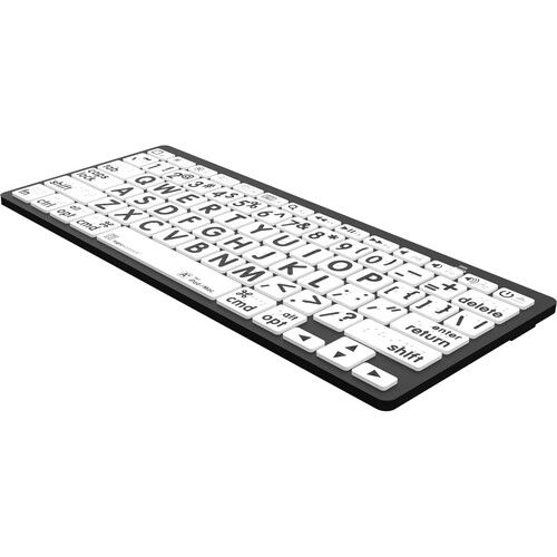  Logickeyboard Braille/LargePrint Black-on-White Wireless Keyboard (Mac and iOS, US English)