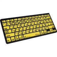 Logickeyboard XL Print Bluetooth 3.0 Mini Keyboard (American English/Hebrew, Black on Yellow)