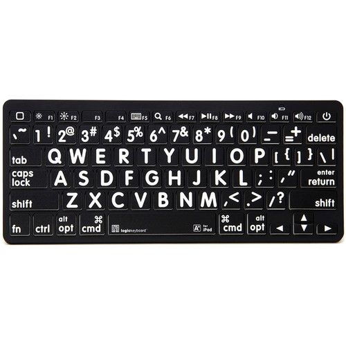  Logickeyboard XL Print American English Bluetooth 3.0 Mini Keyboard (White on Black)