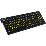 Logickeyboard XL Print NERO PC Slim Line Yellow on Black Keyboard