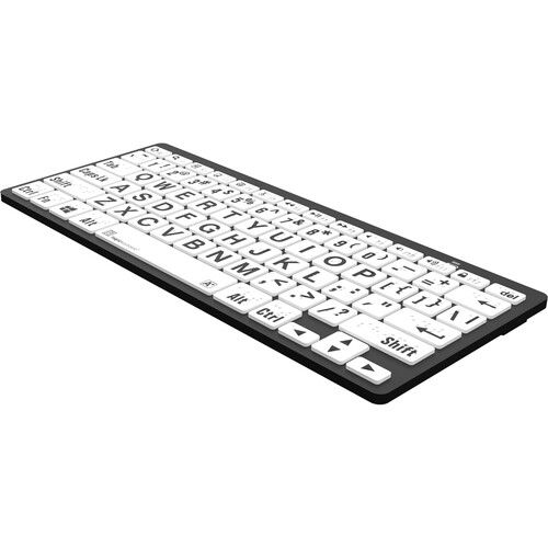  Logickeyboard Braille/LargePrint Black-on-White Wireless Keyboard (Windows, US English)