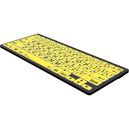  Logickeyboard LargePrint Black-on-Yellow Bluetooth Mini Keyboard (Windows, US English)