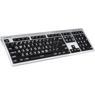 Logickeyboard Large Print ALBA Mac Pro American English Keyboard (White on Black)