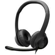 Logitech H390 Wired Headset for PC/Laptop, Stereo Headphones with Noise Cancelling Microphone, USB-A, in-Line Controls for Video Meetings, Music, Gaming and Beyond - Black