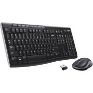 Logitech MK270 Wireless Keyboard And Mouse Combo For Windows, 2.4 GHz Wireless, Compact Mouse, 8 Multimedia And Shortcut Keys, For PC, Laptop - Black