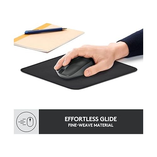 로지텍 Logitech Mouse Pad - Studio Series, Computer Mouse Mat with Anti-slip Rubber Base, Easy Gliding, Spill-Resistant Surface, Durable Materials, Portable, in a Fresh Modern Design, Graphite