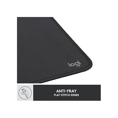 로지텍 Logitech Mouse Pad - Studio Series, Computer Mouse Mat with Anti-slip Rubber Base, Easy Gliding, Spill-Resistant Surface, Durable Materials, Portable, in a Fresh Modern Design, Graphite