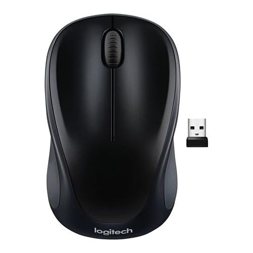 로지텍 Logitech M317 Wireless Mouse, 2.4 GHz with USB Receiver, 1000 DPI Optical Tracking, 12 Month Battery, Compatible with PC, Mac, Laptop, Chromebook - Black