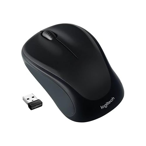 로지텍 Logitech M317 Wireless Mouse, 2.4 GHz with USB Receiver, 1000 DPI Optical Tracking, 12 Month Battery, Compatible with PC, Mac, Laptop, Chromebook - Black