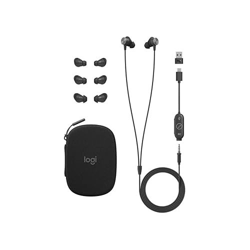 로지텍 Logitech Zone Wired Earbuds with Noise Cancelling Mic