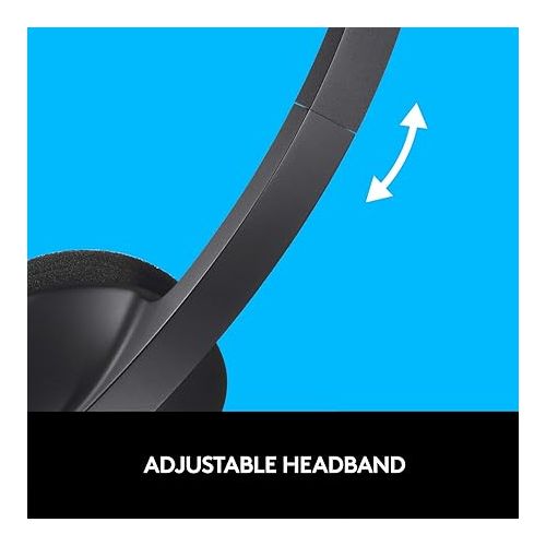 로지텍 Logitech USB Headset H340, Stereo, USB Headset for Windows and Mac - Black