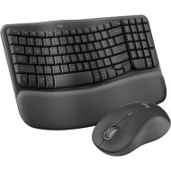 Logitech Wave Keys MK670 Combo, Wireless Ergonomic Keyboard with Signature M550 L Wireless Mouse, Comfortable Natural Typing, Bluetooth, Logi Bolt, for Multi-OS, Windows/Mac - Graphite